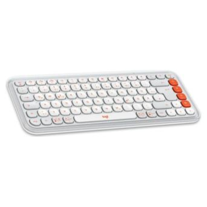 Logitech Klaviatūra + Pele Logitech POP ICON COMBO OFF White Orange US