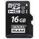Goodram Atmiņas karte Goodram 16GB microSDHC class 10 UHS I + SD adapter