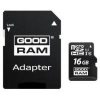 Goodram Atmiņas karte Goodram 16GB microSDHC class 10 UHS I + SD adapter