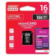 Goodram Atmiņas karte Goodram 16GB microSDHC class 10 UHS I + SD adapter
