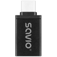 Savio Adapteris Savio AK-80 USB-C to USB-A Black