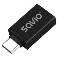 Savio Adapteris Savio AK-80 USB-C to USB-A Black