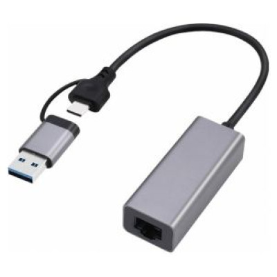 Gembird Adapteris Gembird USB 3.1 + Type-C Gigabit Network Adapter Space Grey