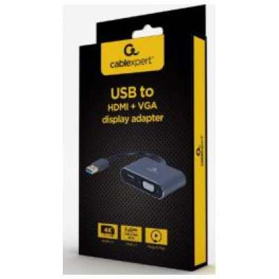 Gembird USB to HDMI + VGA Display Adapter Space Grey