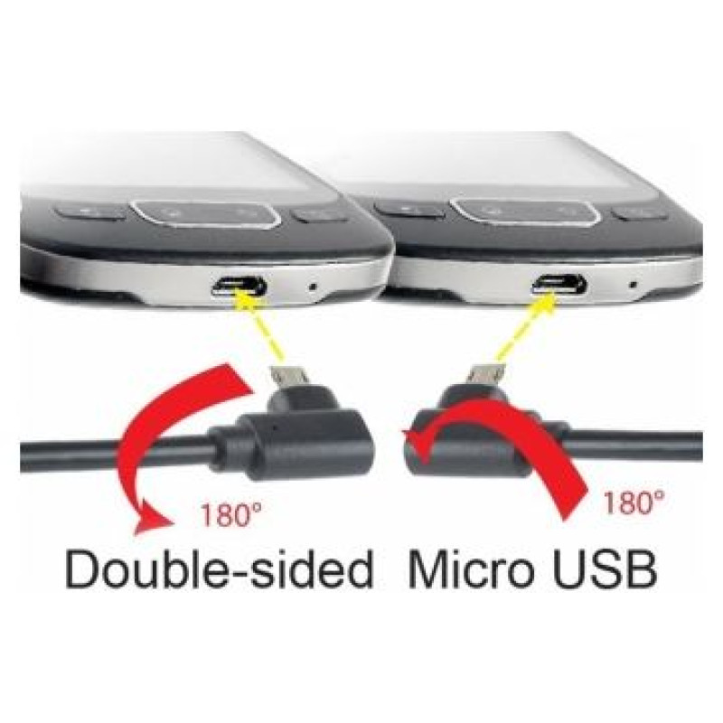 Gembird USB Male - MicroUSB Male 1.8m 90 Double-Sided