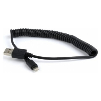 Gembird Spiral Cable USB Male - Apple Lightning Male 1.5m Black