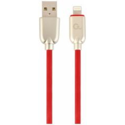 Gembird USB Male - Lightning Male Premium rubber 2m Red