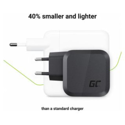 Green Cell GC PowerGaN 65W USB-C PD Charger for laptops, MacBook, Tablets, and Smartphones