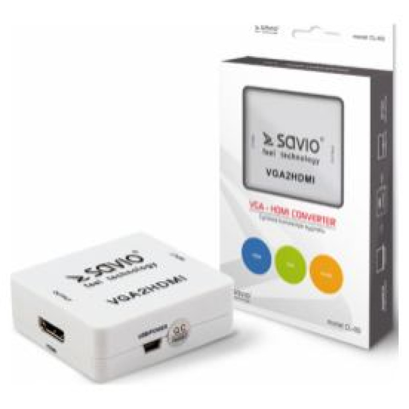 Savio VGA &ndash; HDMI Full HD / 1080p 60Hz Converter/ Adapter
