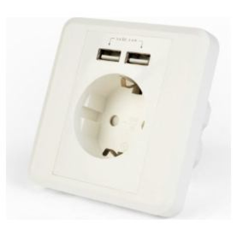 Gembird AC Wall Socket with 2 port USB Charger