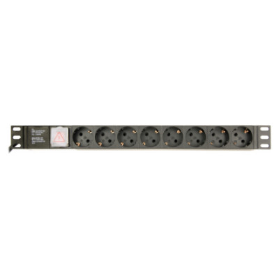 Gembird Power Distribution Unit PDU 8 Schuko Sockets 1U 16A C14 Plug 3m