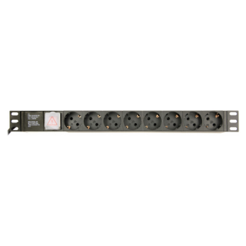 Gembird Power Distribution Unit PDU 8 Schuko Sockets 1U 16A C14 Plug 3m