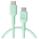 Green Cell Kabelis Green Cell PowerFlex Fast Charging USB Type-C Male - USB Type-C Male 100W Mint Green 1.2m