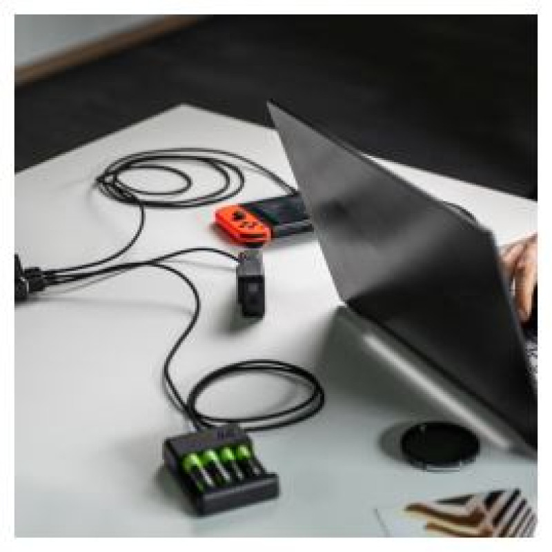 Green Cell USB Male - USB Type-C Male Set 3x with LED Diode 1.2m