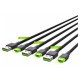 Green Cell USB Male - USB Type-C Male x 3 2m LED Backlight