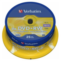 Verbatim Matricas DVD+RW SERL Verbatim DLP 4.7GB 4x 25 Pack Spindle