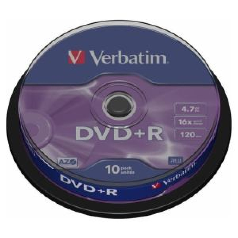 Verbatim Matricas DVD+R AZO Verbatim 4.7GB 16x 10 Pack Spindle
