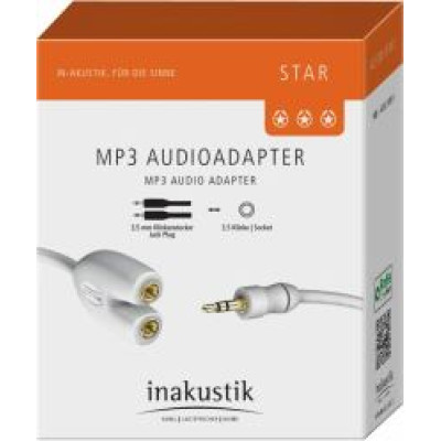 Inakustik Kabelis Inakustik 3.5mm Male - 2 x 3.5mm Female White