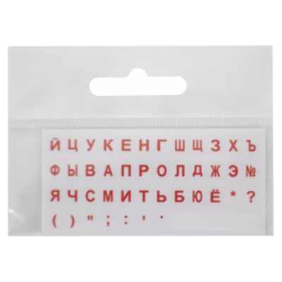 Uzlīmes klaviatūrai MINI Caurspīdīga / SARKANI RUS BLISTER