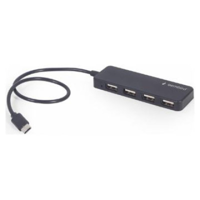Gembird USB Centrmezgls Gembird 4-port USB Type-C Black