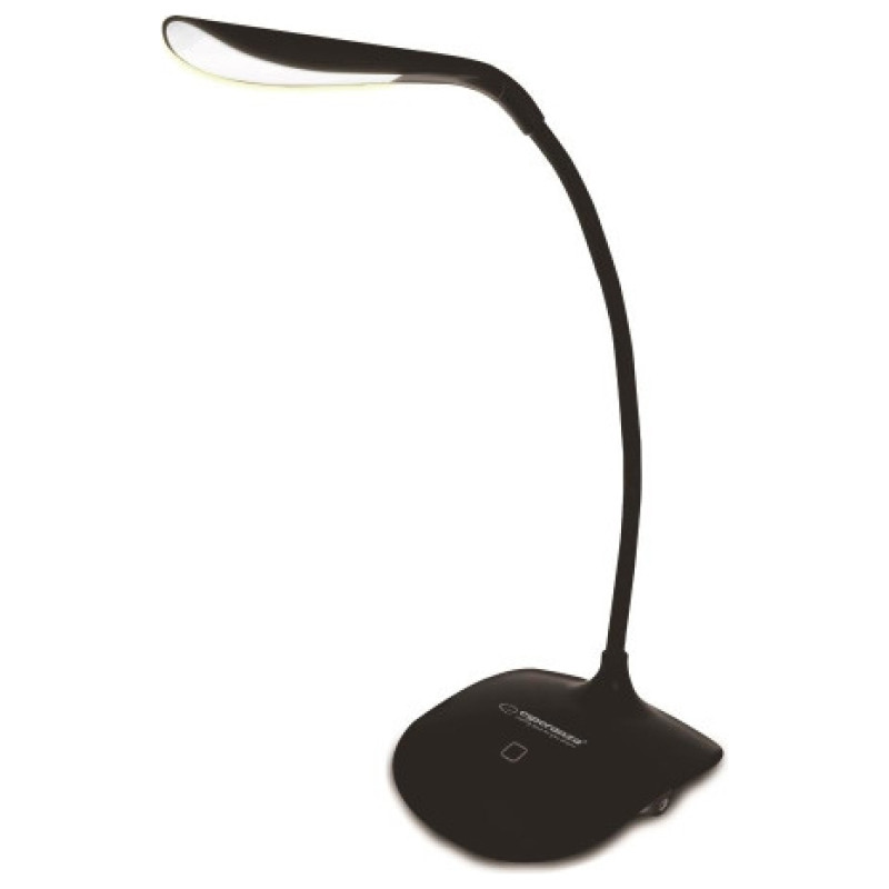 Esperanza ELD103K FLEKSIBLA 3W LED GALDA LAMPA 3-GAISMAS LĪMEŅI AC USB 5V / 4X AAA BATEREJU STRĀVAS AVOTS