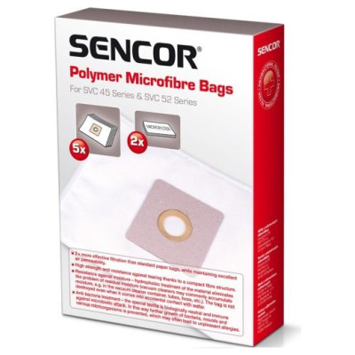 Sencor SVC 45/52 Maisiņi putekļu sūcējiem 5gb + 2 mikrofiltri
