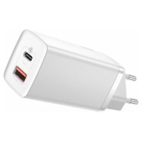Baseus Lādētājs Baseus GaN2 Lite Quick Charger 1 x USB-C + 1 x USB 65W White