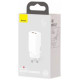 Baseus Lādētājs Baseus GaN2 Lite Quick Charger 1 x USB-C + 1 x USB 65W White