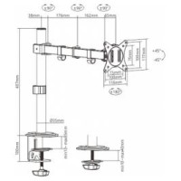 Gembird Monitora stiprinājums Gembird Adjustable Desk Display Mounting Arm 17”-32”