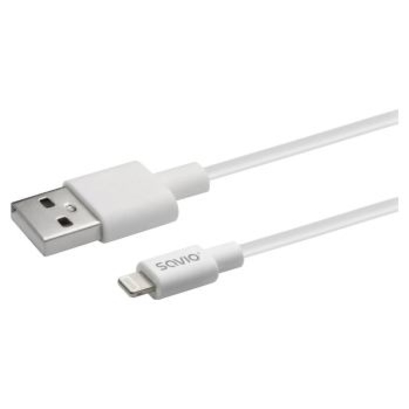 Savio Kabelis SAVIO USB-A &ndash; Lightning 1 m, White, 2.4A