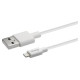 Savio Kabelis SAVIO USB-A – Lightning 1 m, White, 2.4A