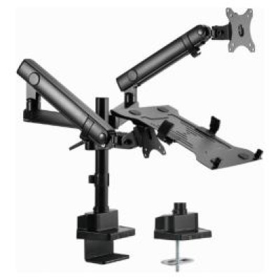 Gembird Monitora stiprinājums Gembird Desk Mounted Adjustable Monitor Arm with Notebook Tray (full-motion)
