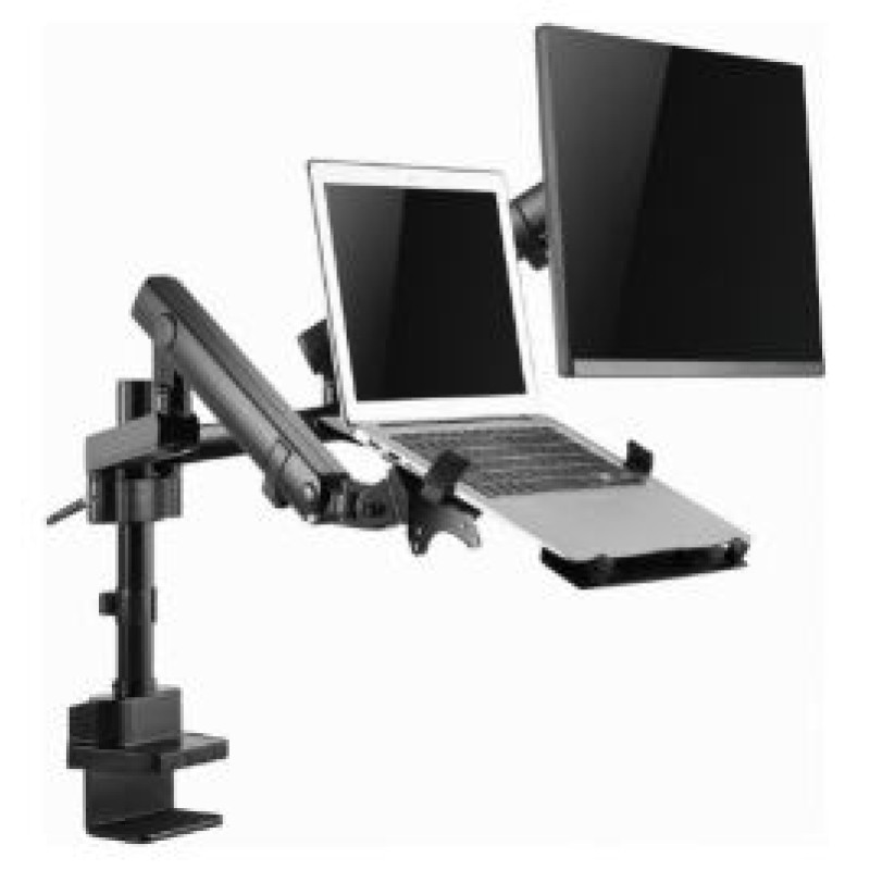 Gembird Monitora stiprinājums Gembird Desk Mounted Adjustable Monitor Arm with Notebook Tray (full-motion)