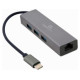 Gembird USB-C Gigabit network adapter with 3-port USB 3.1 hub