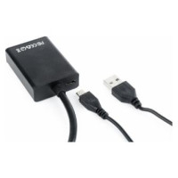 Gembird VGA Male - HDMI Female 0.15m Black + USB/AUX Full HD