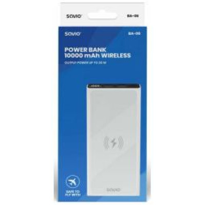Savio BA-06 10000 mAh White Wireless