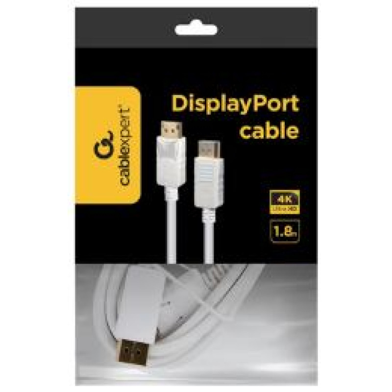 Gembird Kabelis Gembird DisplayPort Male - DisplayPort Male 1.8 m White 4K