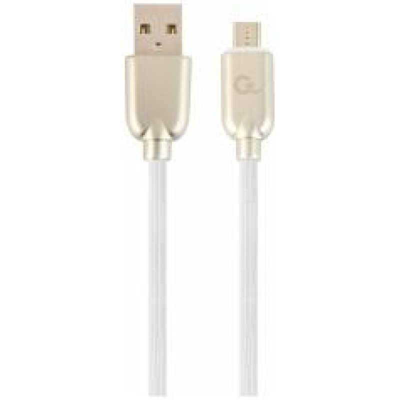 Gembird USB Male - Micro USB Male Premium rubber 1m White