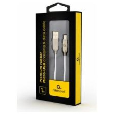 Gembird USB Male - Micro USB Male Premium rubber 1m White