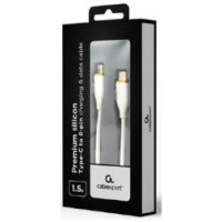 Gembird Kabelis Gembird Premium silicon 8-pin Male - USB Type-C Male 1.5m White