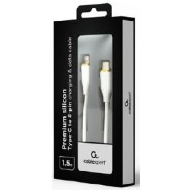 Gembird Kabelis Gembird Premium silicon 8-pin Male - USB Type-C Male 1.5m White