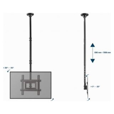 Gembird Stiprinājums televizoram Gembird Full Motion TV Ceiling Mount