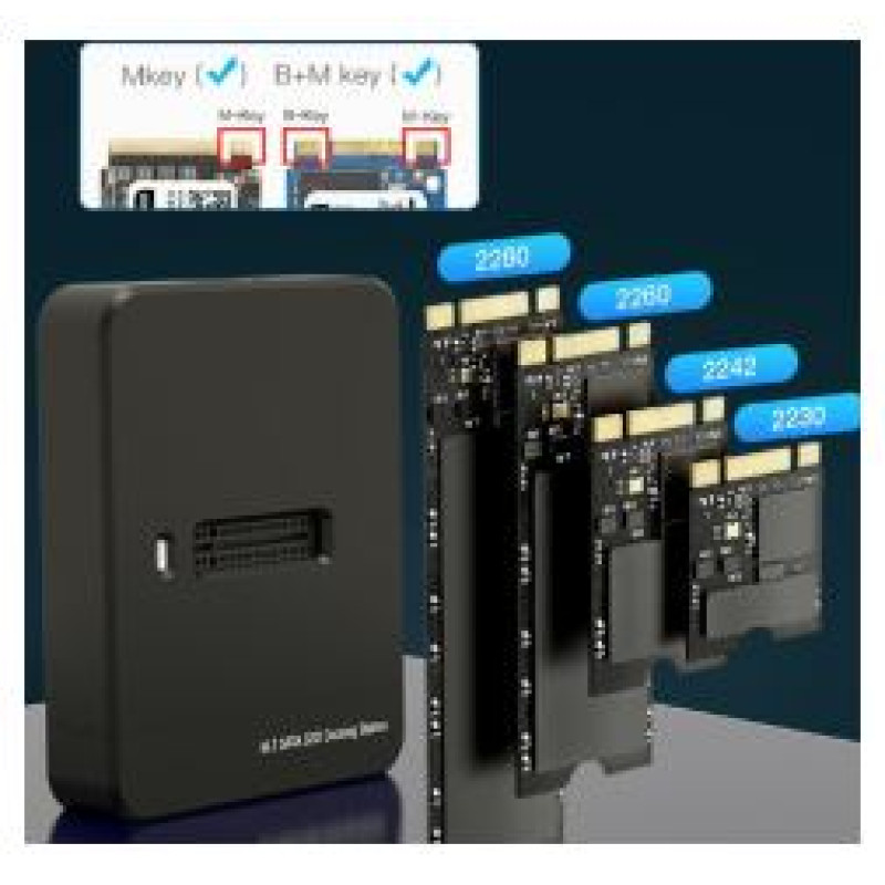 Gembird Dokstacija Gembird Desktop USB Type-C M.2 SATA & NVME SSD Drive Docking Station