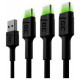 Green Cell USB Male - USB Type-C Male x 3 1.2m LED Backlight