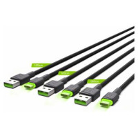 Green Cell USB Male - USB Type-C Male x 3 1.2m LED Backlight
