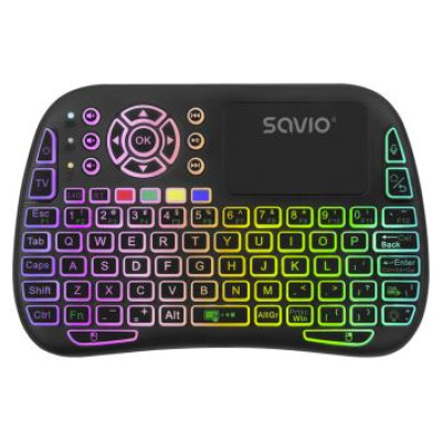 Savio Klaviatūra Savio ARGB Mini Bluetooth  + 2.4 GHz Black