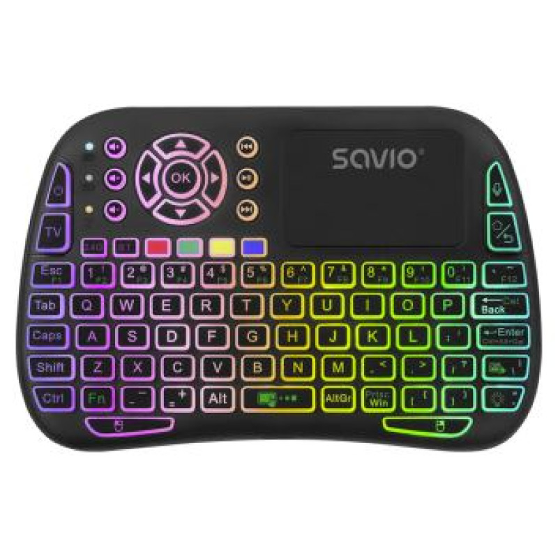 Savio Klaviatūra Savio ARGB Mini Bluetooth  + 2.4 GHz Black