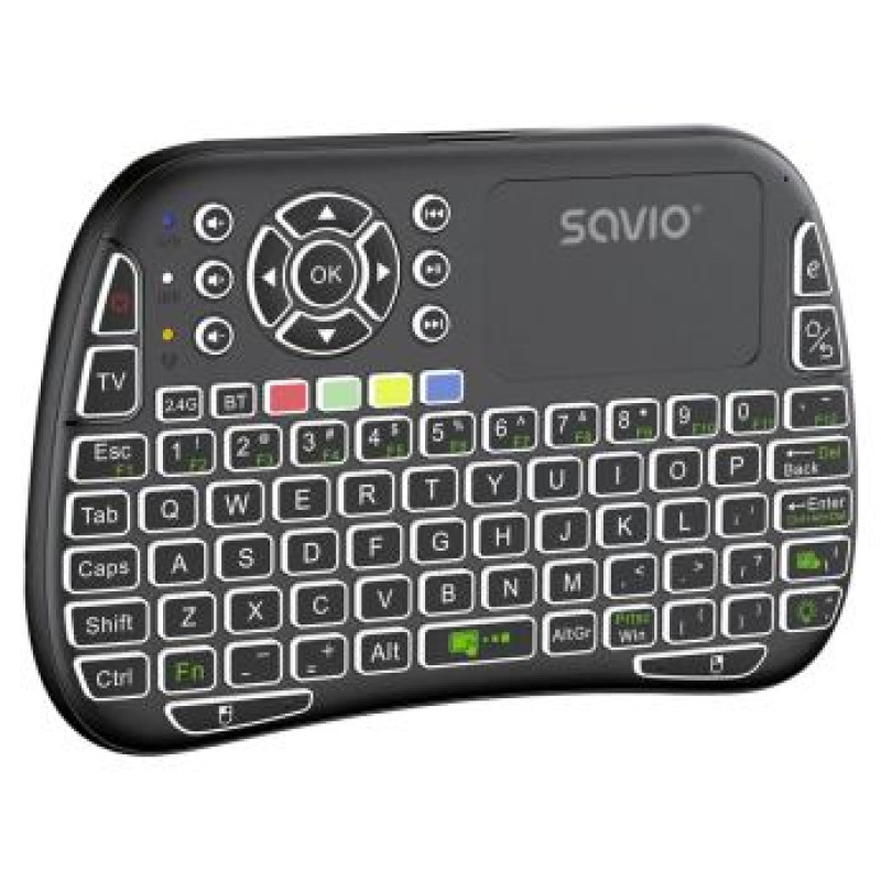 Savio Klaviatūra Savio ARGB Mini Bluetooth  + 2.4 GHz Black