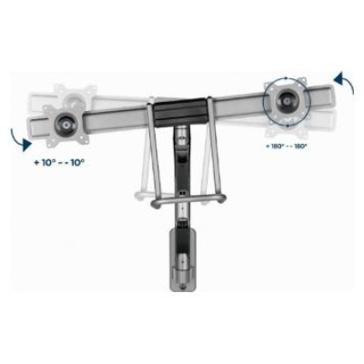 Gembird Monitora stiprinājums Gembird Desk Mounted Adjustable Wall 2-display Mounting Arm