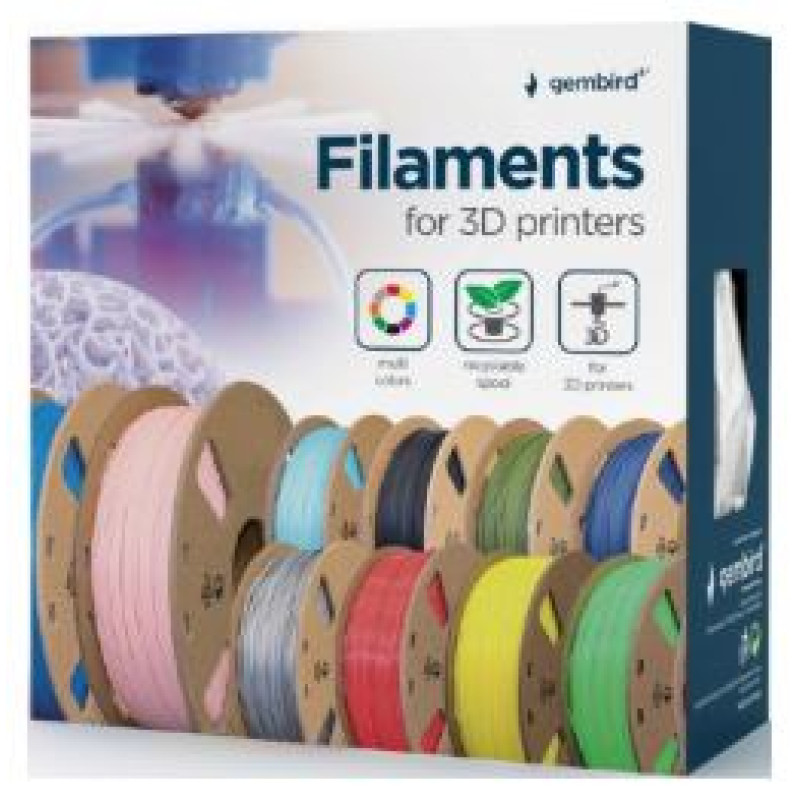 Gembird 3D Printera izejmateriāls Gembird PLA Flexible Blue 1.75 mm 1kg